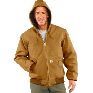 Carhartt Quilted-Flannel-Lined Duck Active Outdoor Workwear Canvas Jacket 2XL